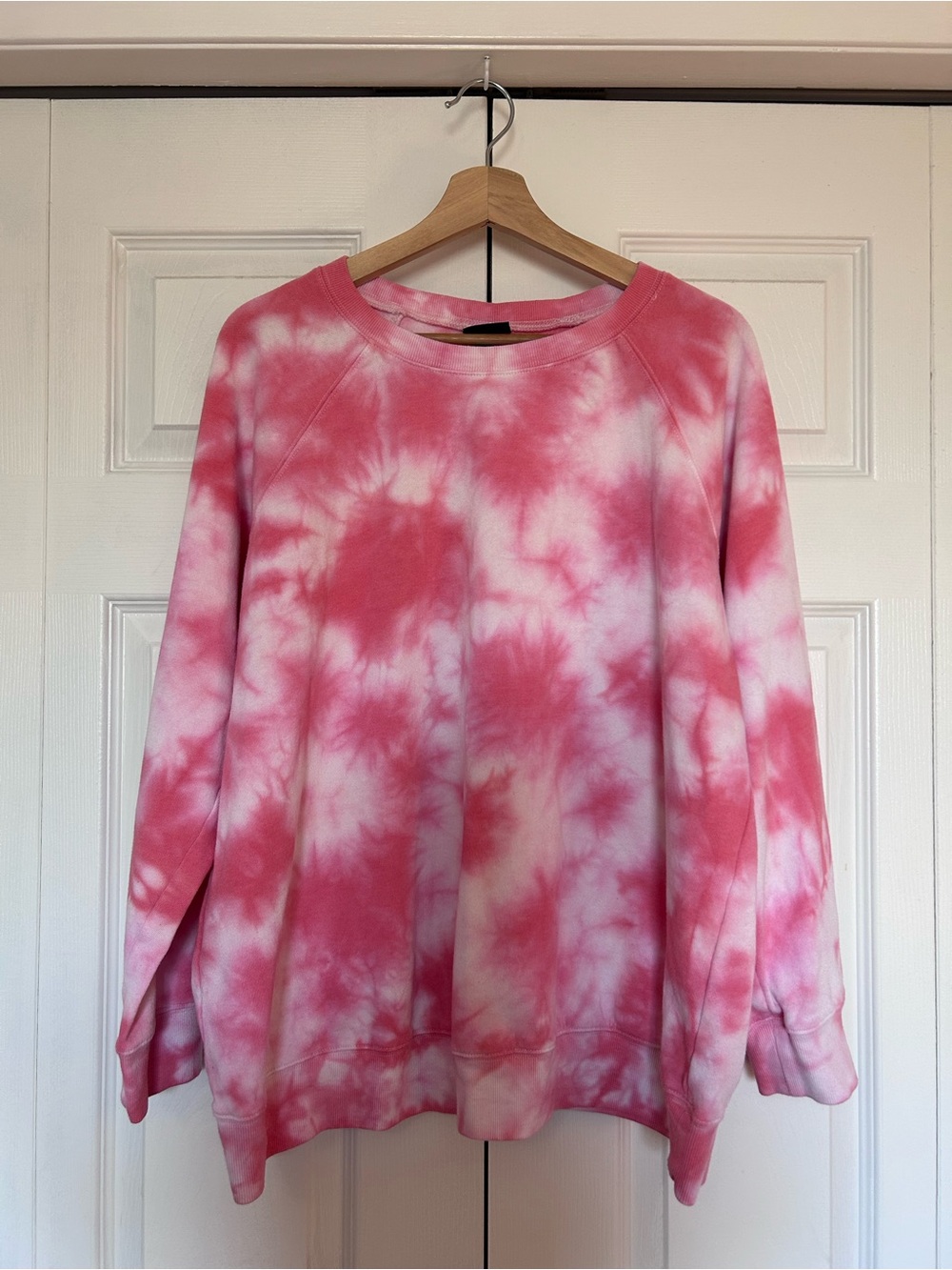 TORRID Plus Size 1X Pink Tie dye Crewneck Sweatshirt Pullover